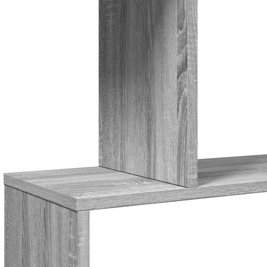 Étagère séparatrice de pièce 4 niveaux sonoma gris 70x24x129 cm