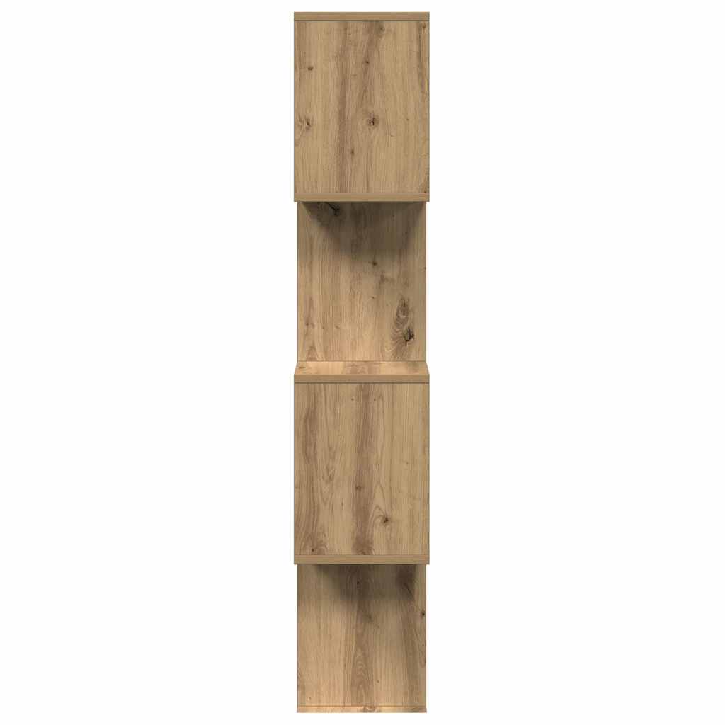 Étagère séparatrice de pièce à 4 niveaux chêne artisanal