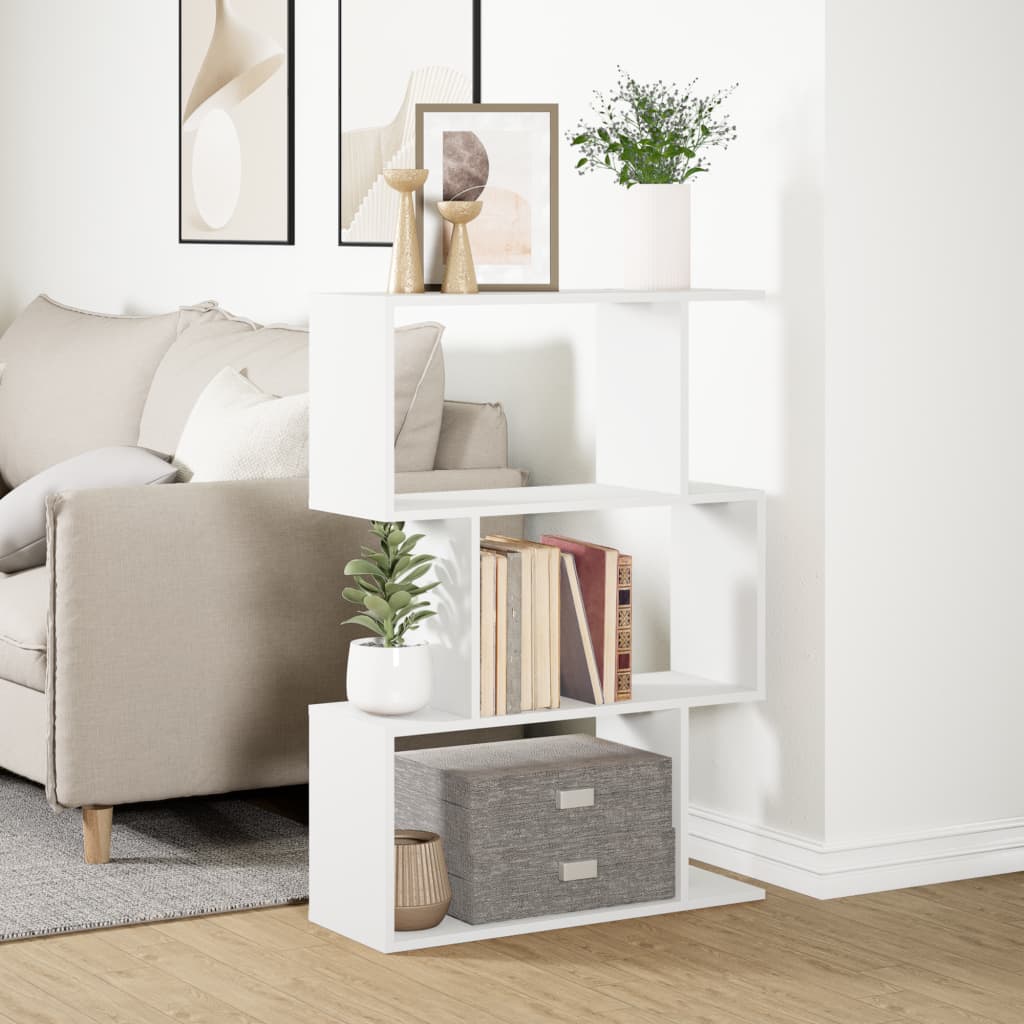 Étagère séparatrice de pièce à 3 niveaux blanc 70x24x97 cm
