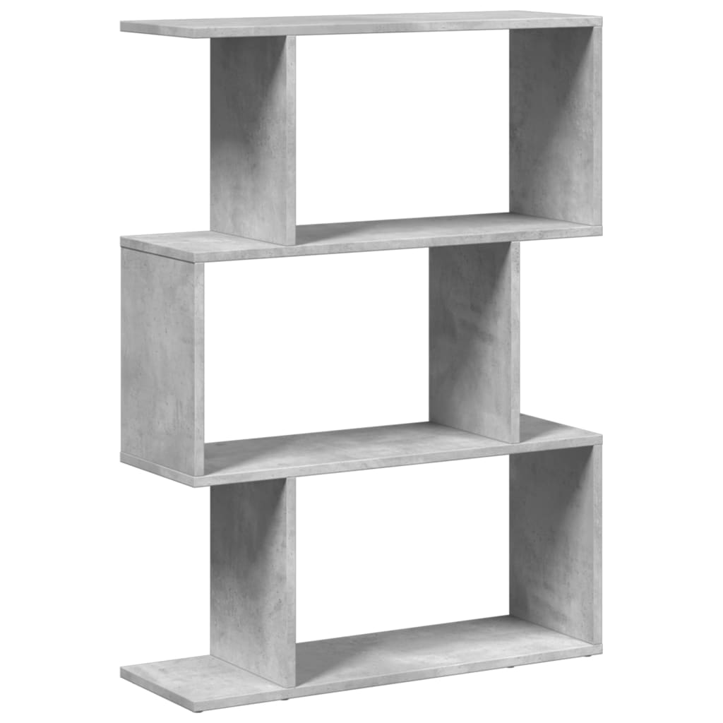 Étagère séparatrice de pièce à 3 niveaux gris béton 70x24x97 cm