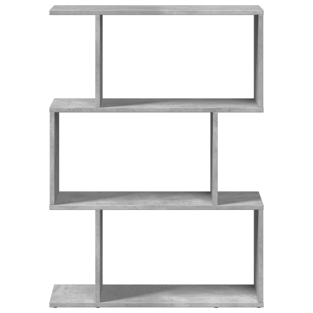 Étagère séparatrice de pièce à 3 niveaux gris béton 70x24x97 cm