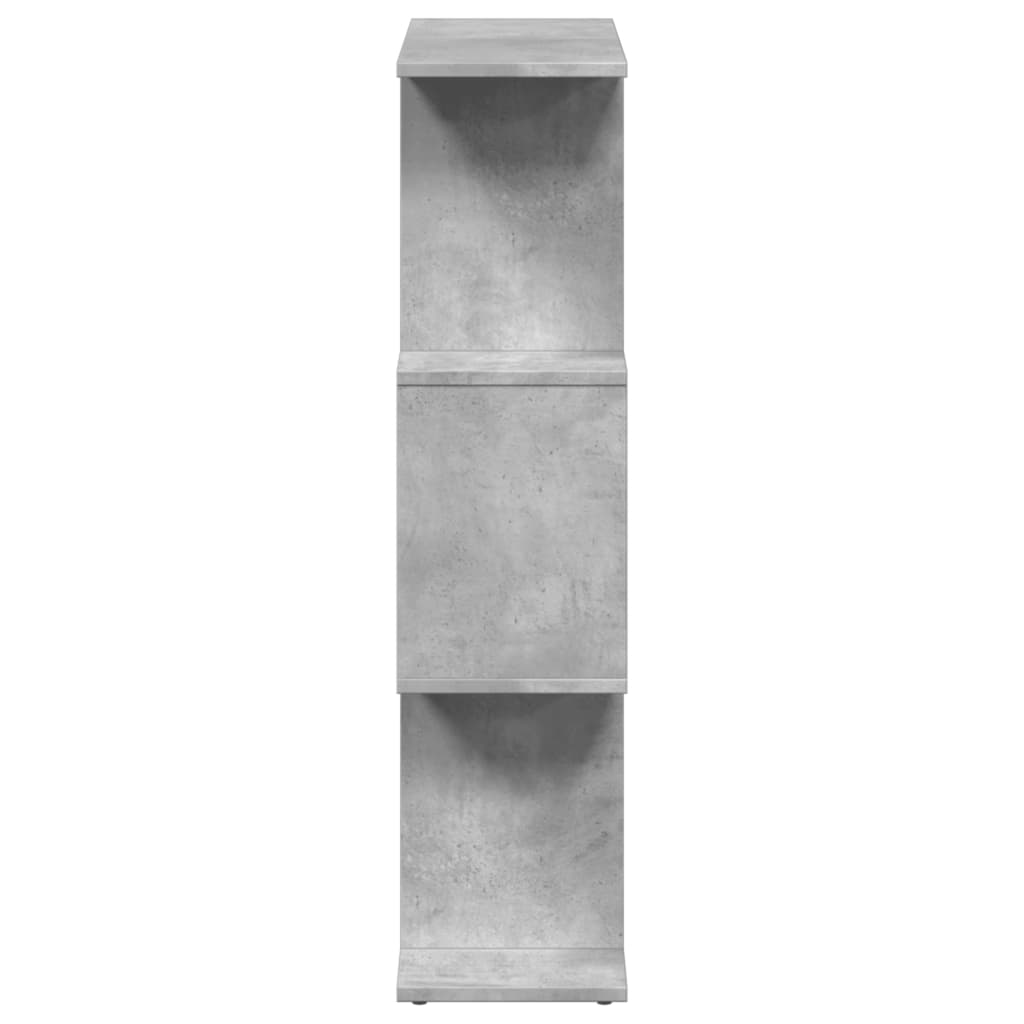 Étagère séparatrice de pièce à 3 niveaux gris béton 70x24x97 cm