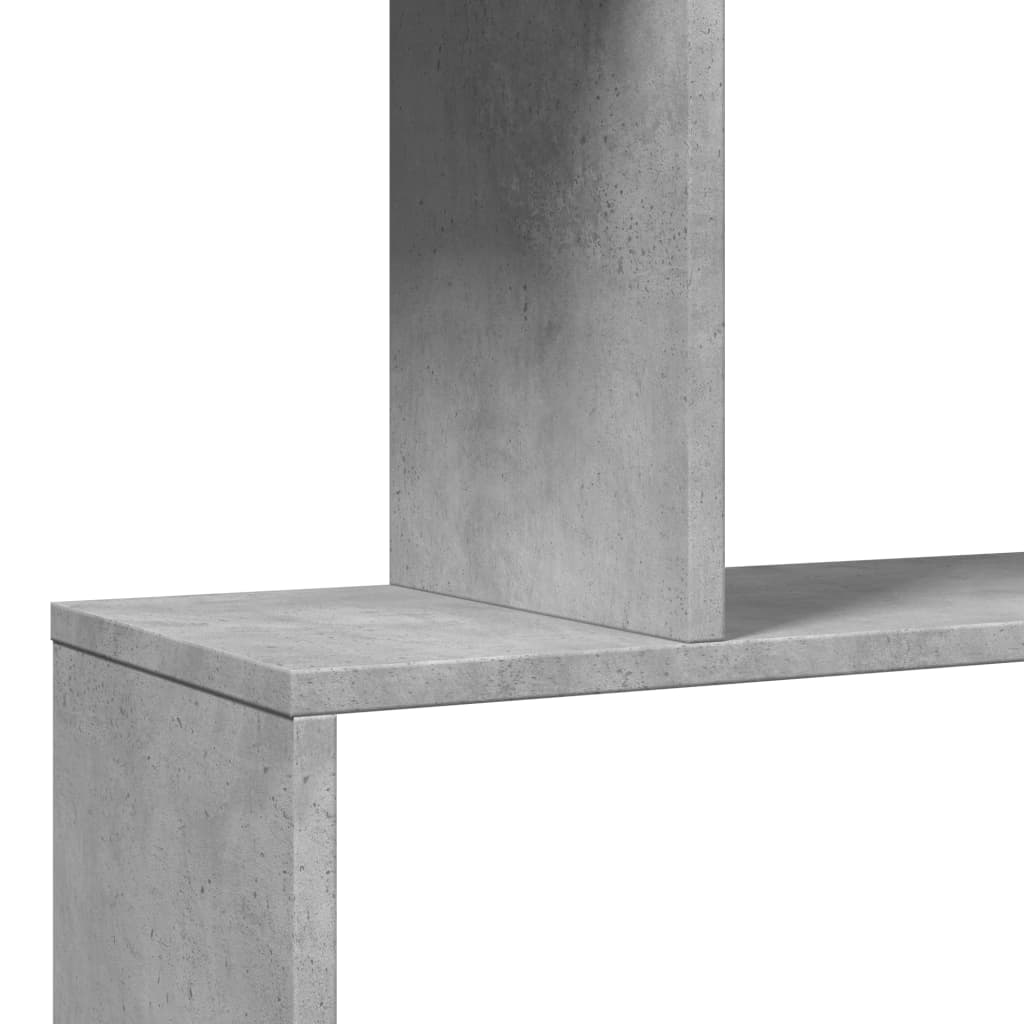Étagère séparatrice de pièce à 3 niveaux gris béton 70x24x97 cm
