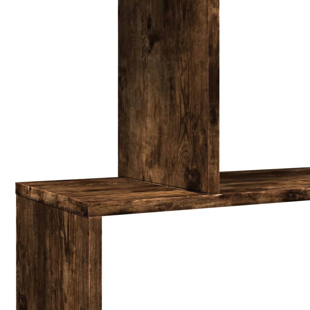 Étagère séparatrice de pièce à 3 niveaux chêne fumé 70x24x97 cm