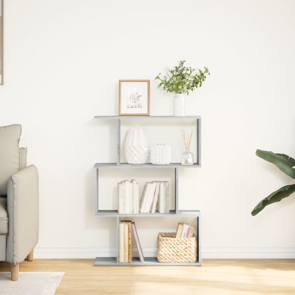 Étagère séparatrice de pièce à 3 niveaux sonoma gris 70x24x97cm