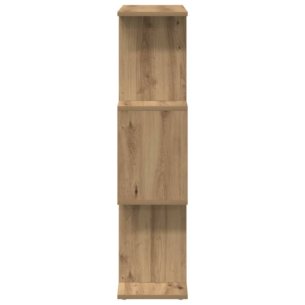 Étagère séparatrice de pièce à 3 niveaux chêne artisanal