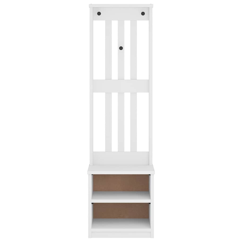 Portemanteau SANDNES blanc 45x40x159,5 cm bois massif pin