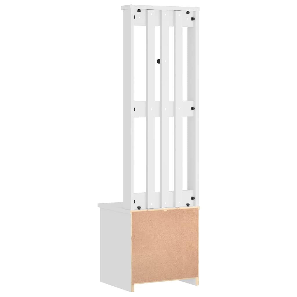 Portemanteau SANDNES blanc 45x40x159,5 cm bois massif pin