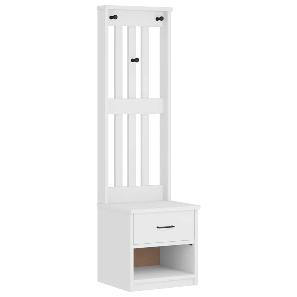 Portemanteau SANDNES blanc 45x40x159,5 cm bois massif pin