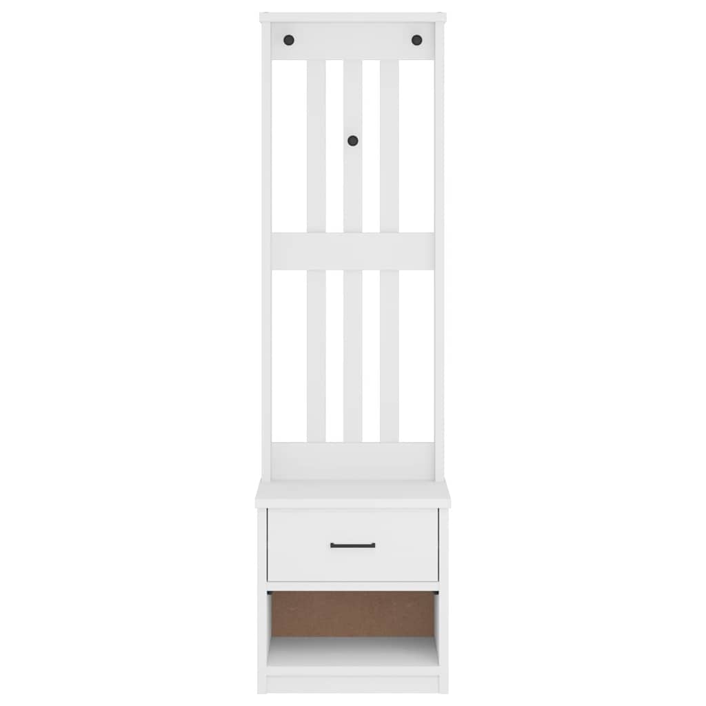 Portemanteau SANDNES blanc 45x40x159,5 cm bois massif pin