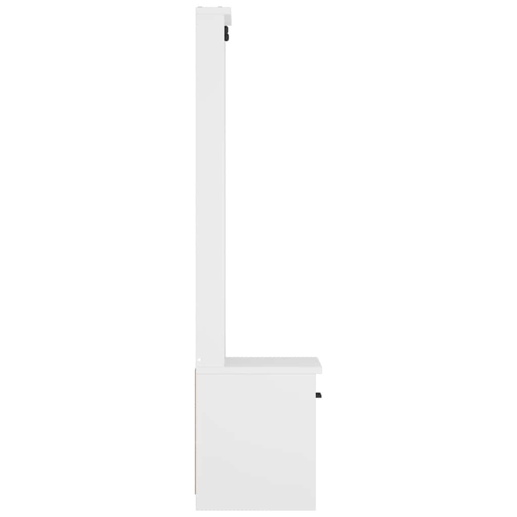 Portemanteau SANDNES blanc 45x40x159,5 cm bois massif pin