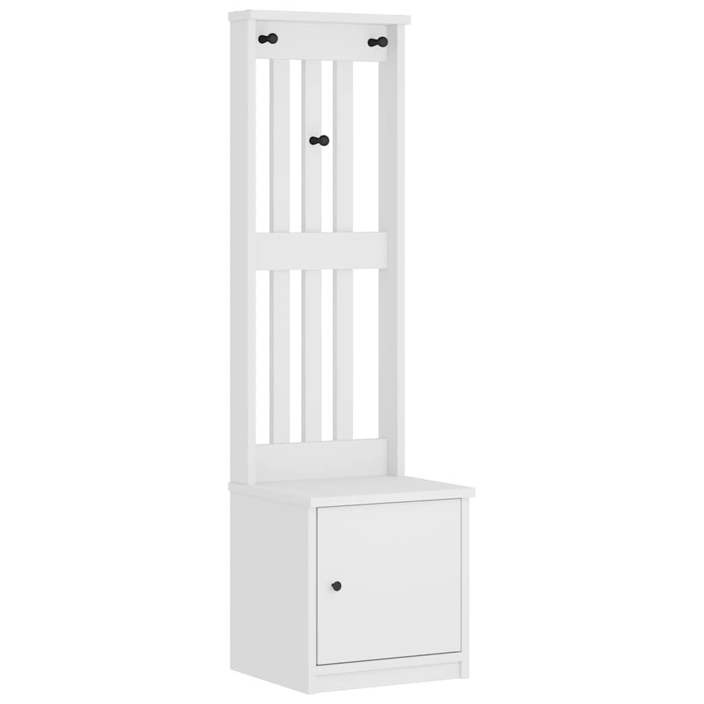 Portemanteau SANDNES blanc 45x40x159,5 cm bois massif pin