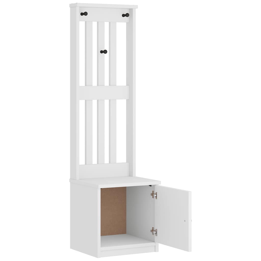 Portemanteau SANDNES blanc 45x40x159,5 cm bois massif pin