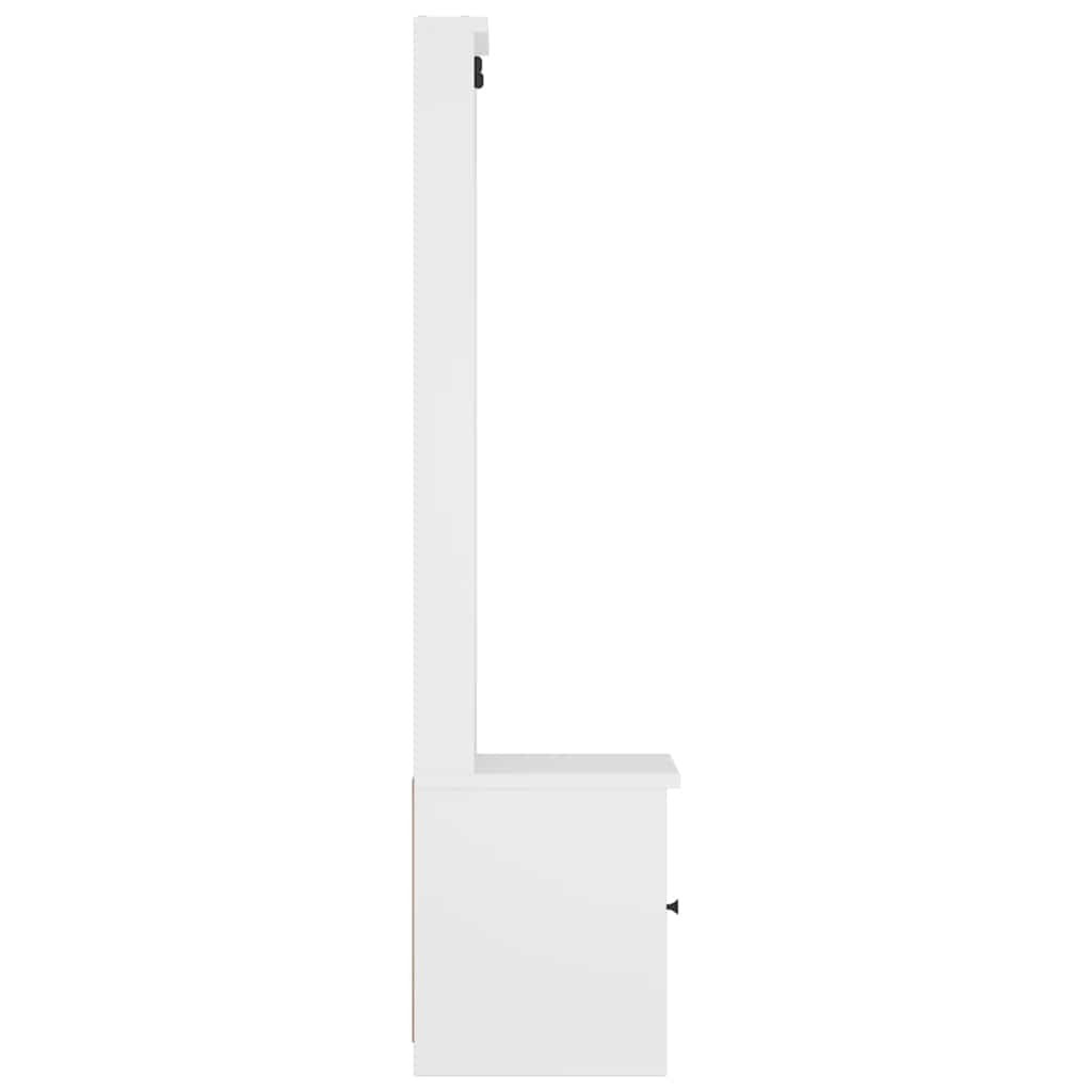 Portemanteau SANDNES blanc 45x40x159,5 cm bois massif pin