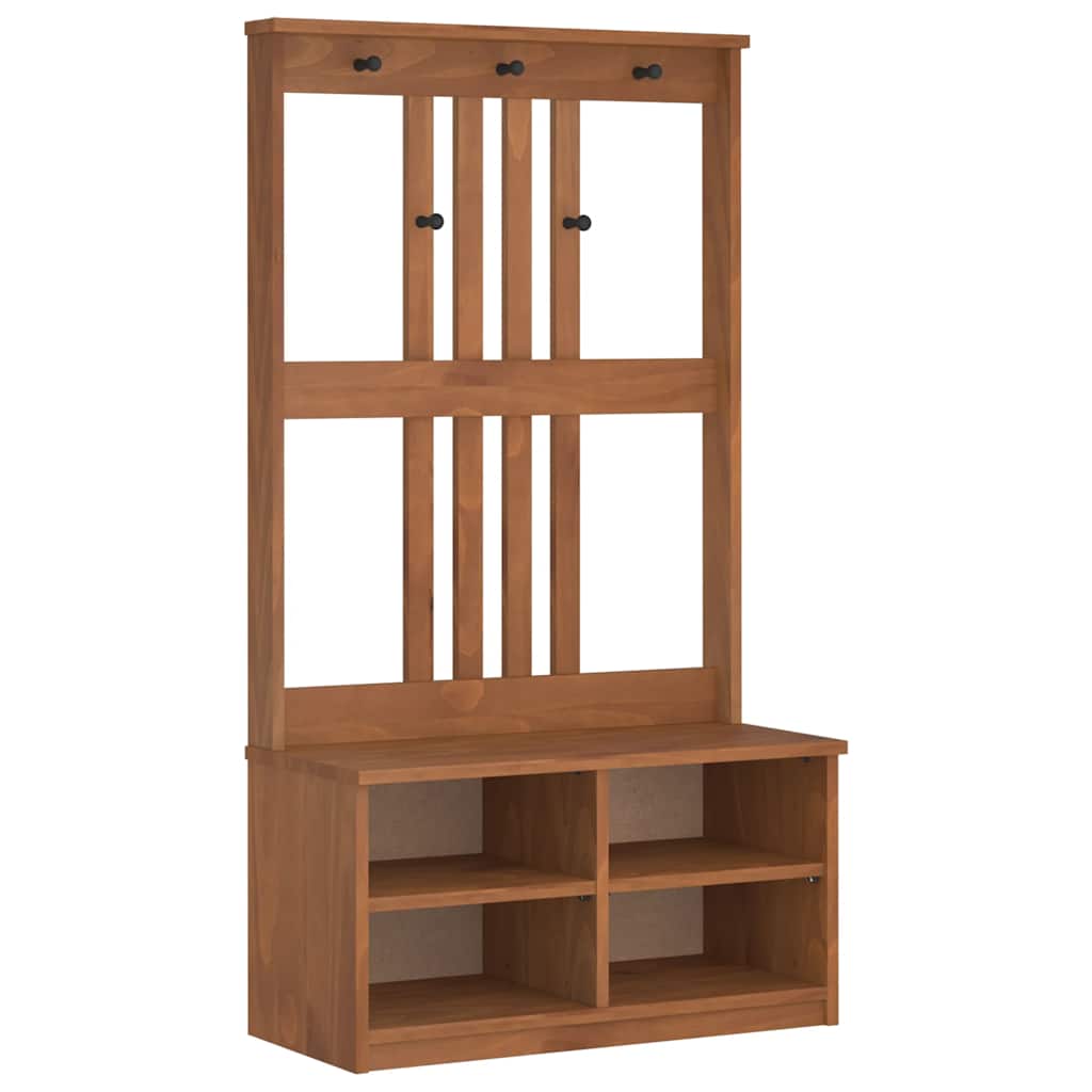 Portemanteau SANDNES 87x40x159,5 cm bois massif pin