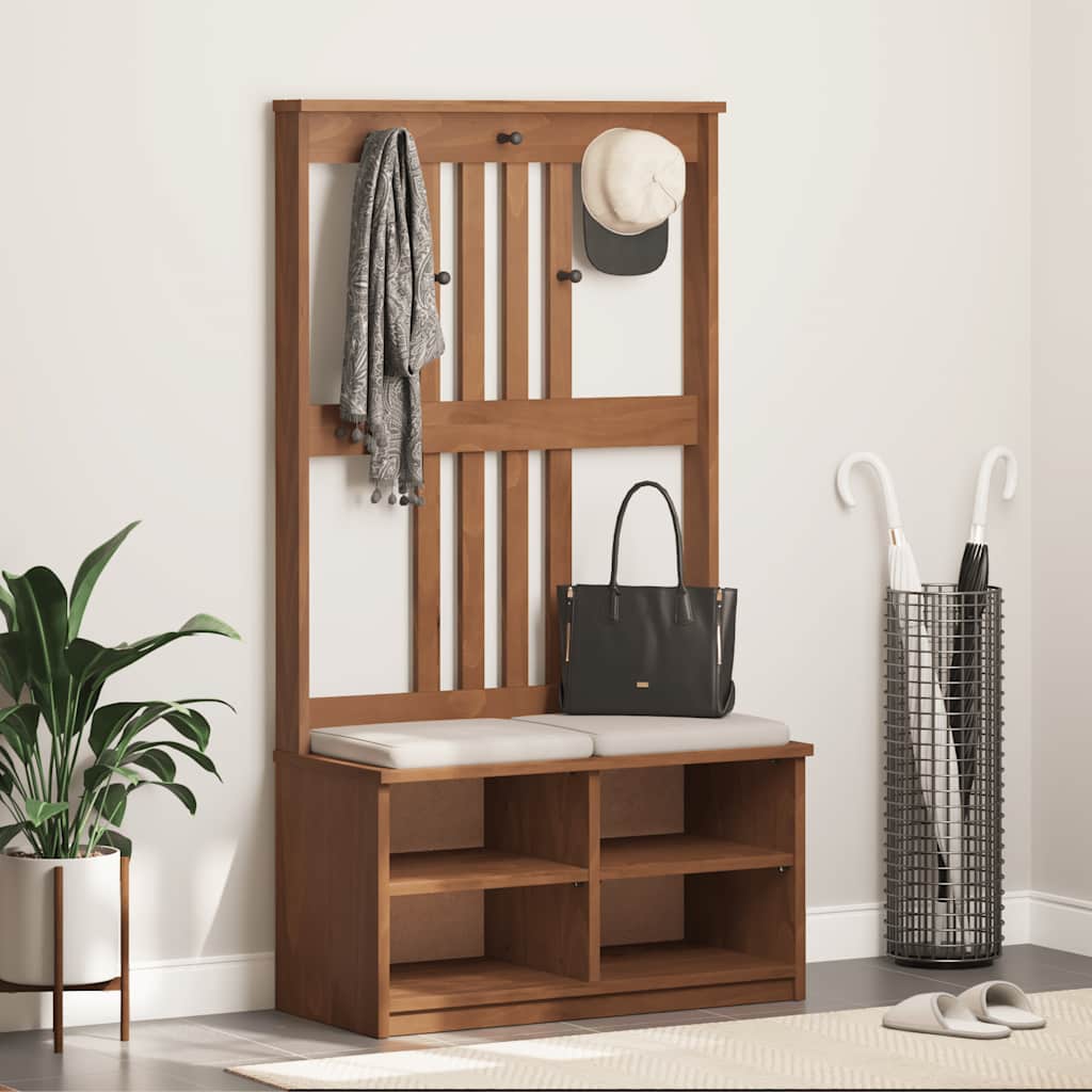 Portemanteau SANDNES 87x40x159,5 cm bois massif pin