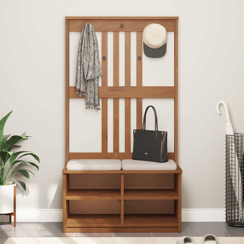 Portemanteau SANDNES 87x40x159,5 cm bois massif pin