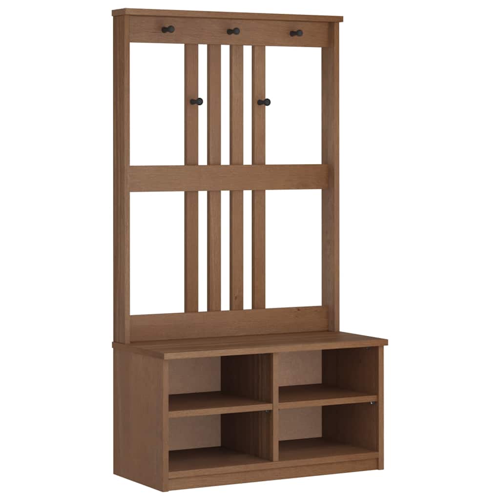 Portemanteau SANDNES 87x40x159,5 cm bois massif pin