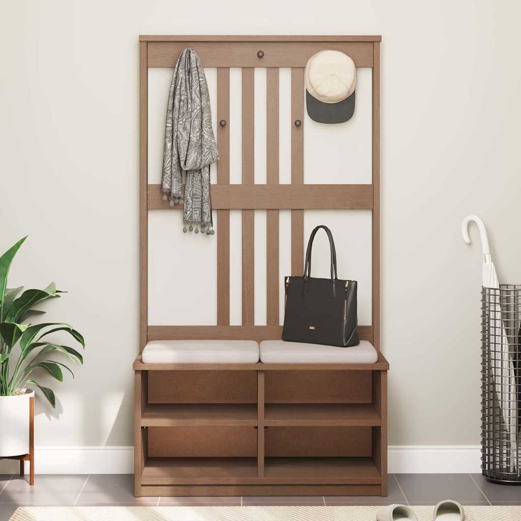 Portemanteau SANDNES 87x40x159,5 cm bois massif pin