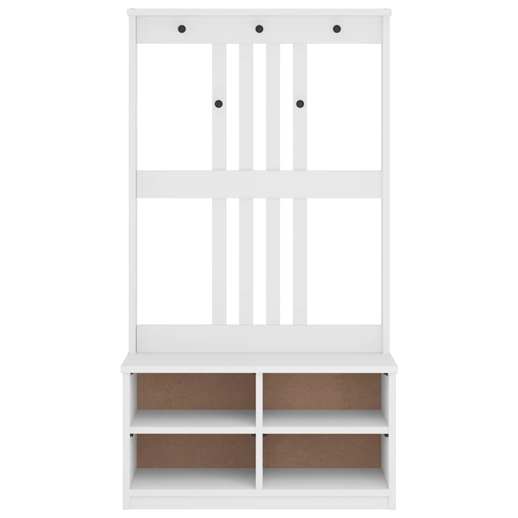 Portemanteau SANDNES blanc 87x40x159,5 cm bois massif pin