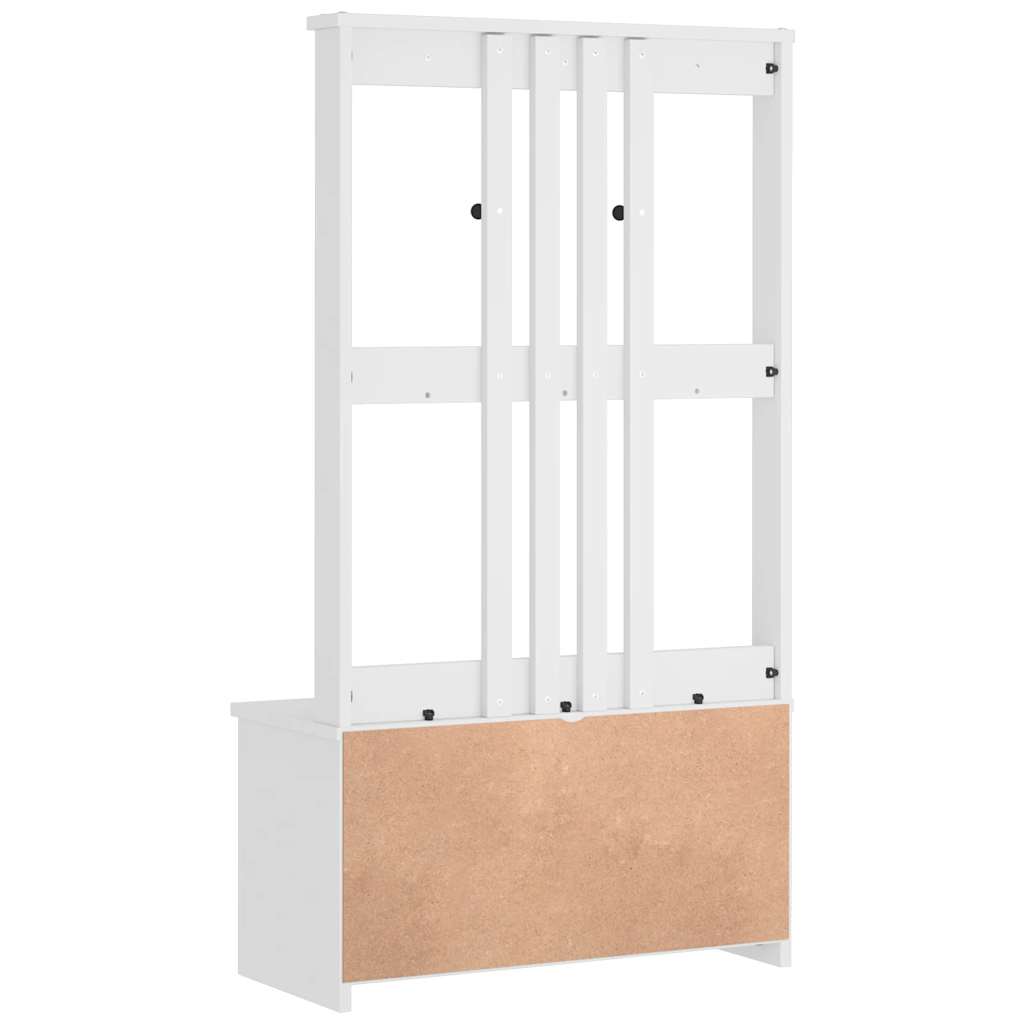 Portemanteau SANDNES blanc 87x40x159,5 cm bois massif pin