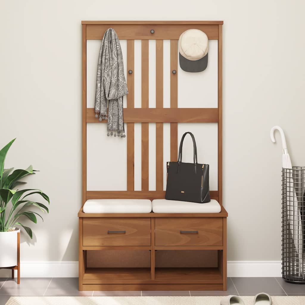 Portemanteau SANDNES 87x40x159,5 cm bois massif pin