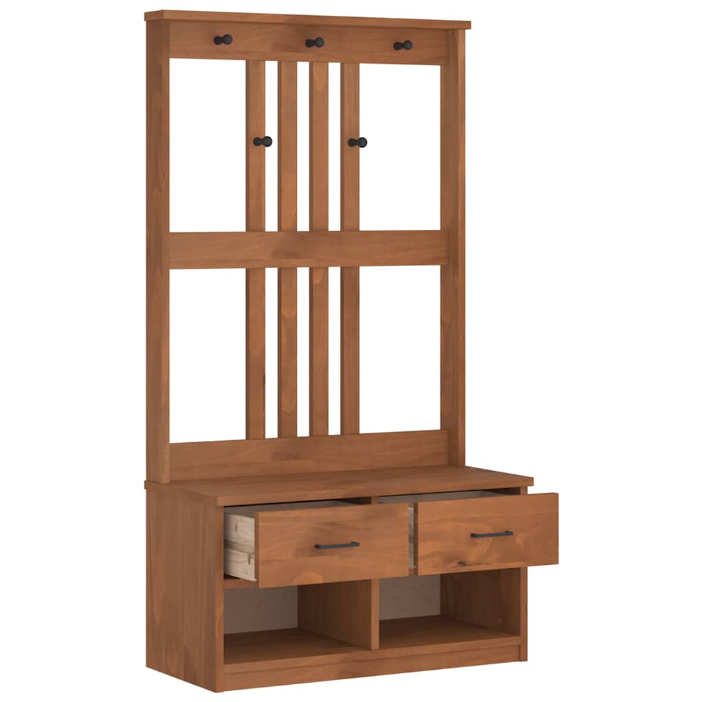 Portemanteau SANDNES 87x40x159,5 cm bois massif pin