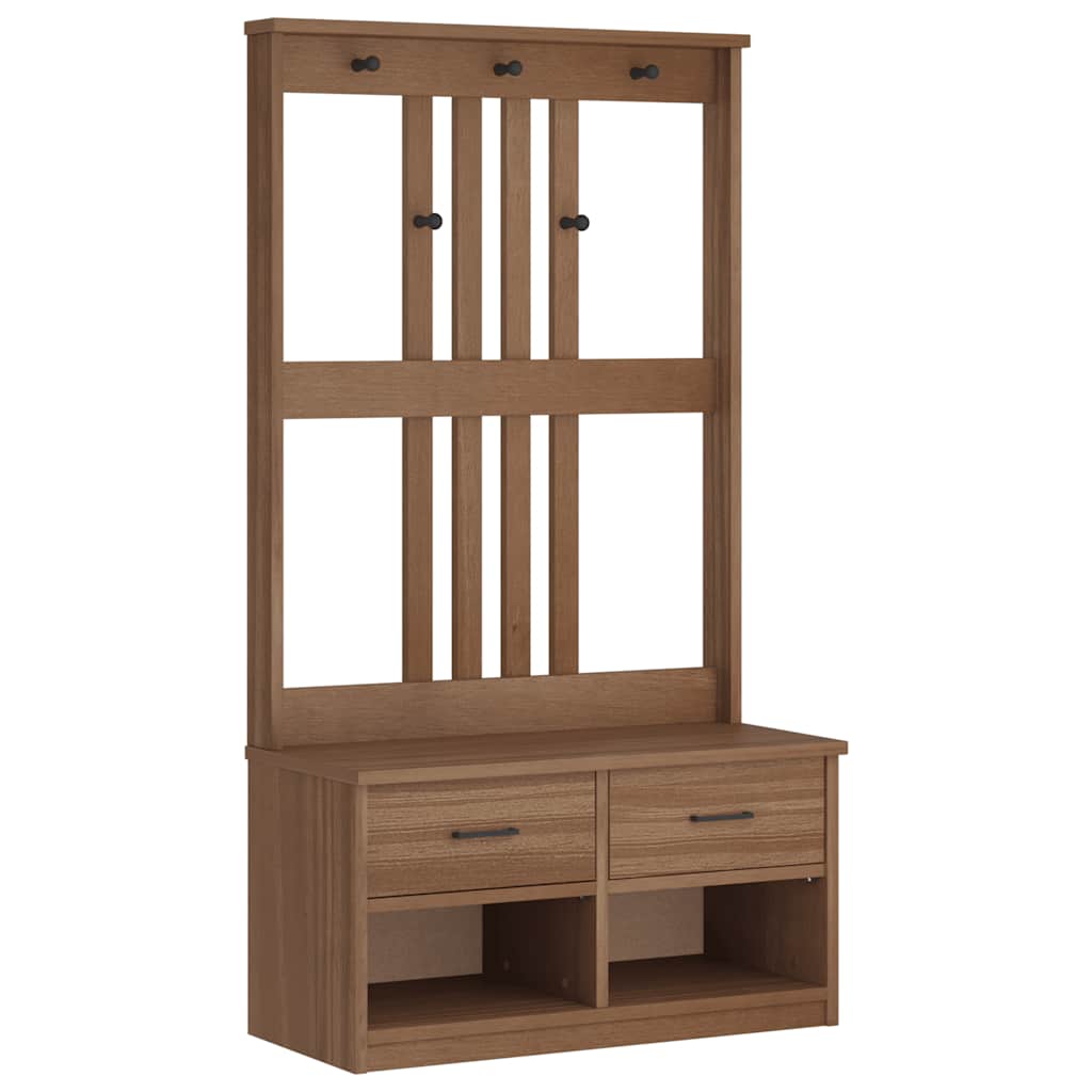 Portemanteau SANDNES 87x40x159,5 cm bois massif pin