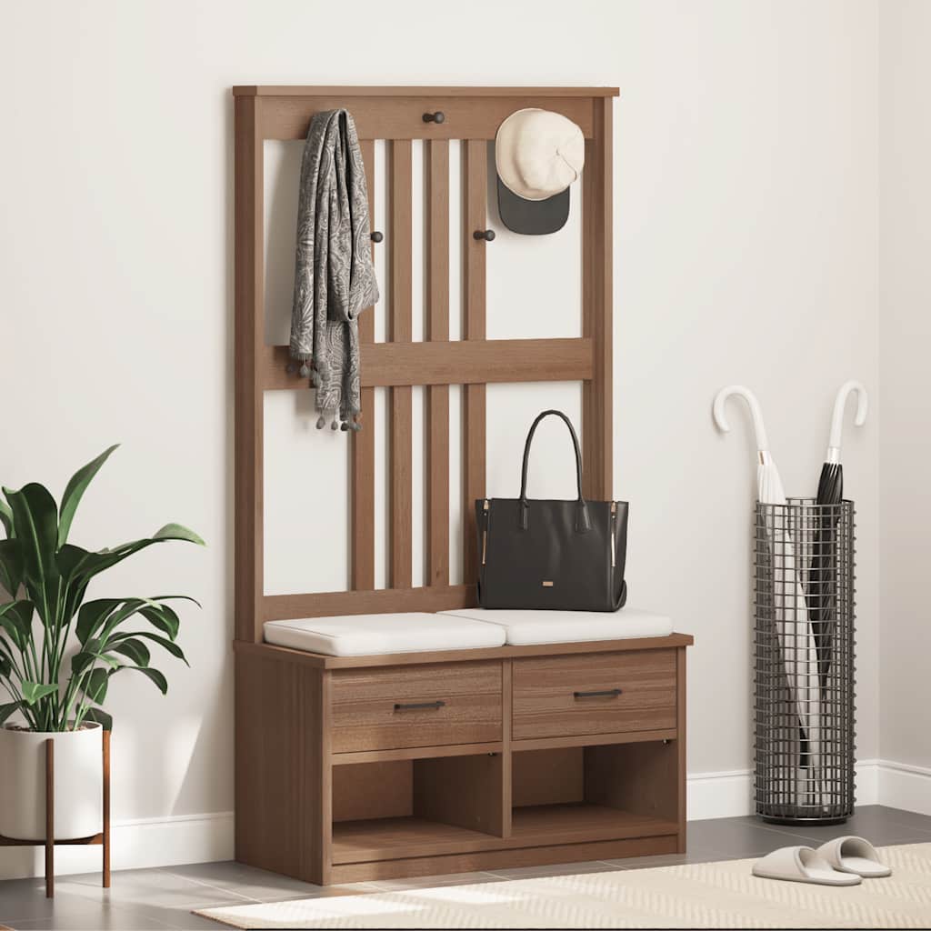 Portemanteau SANDNES 87x40x159,5 cm bois massif pin