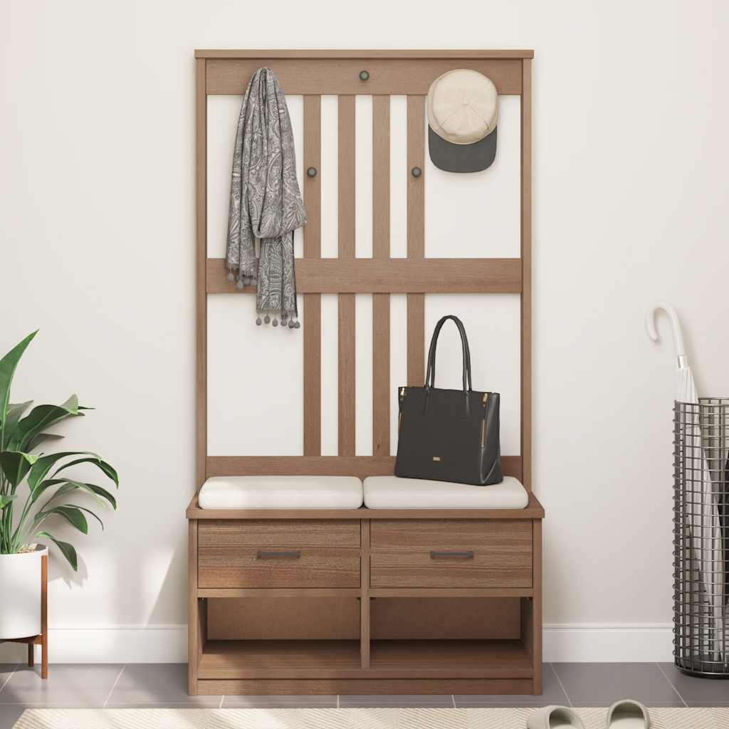 Portemanteau SANDNES 87x40x159,5 cm bois massif pin
