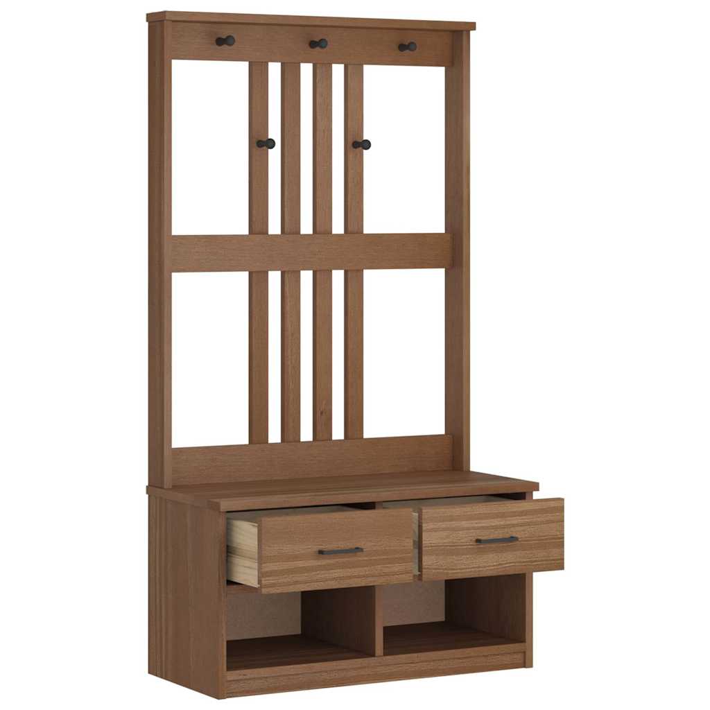Portemanteau SANDNES 87x40x159,5 cm bois massif pin