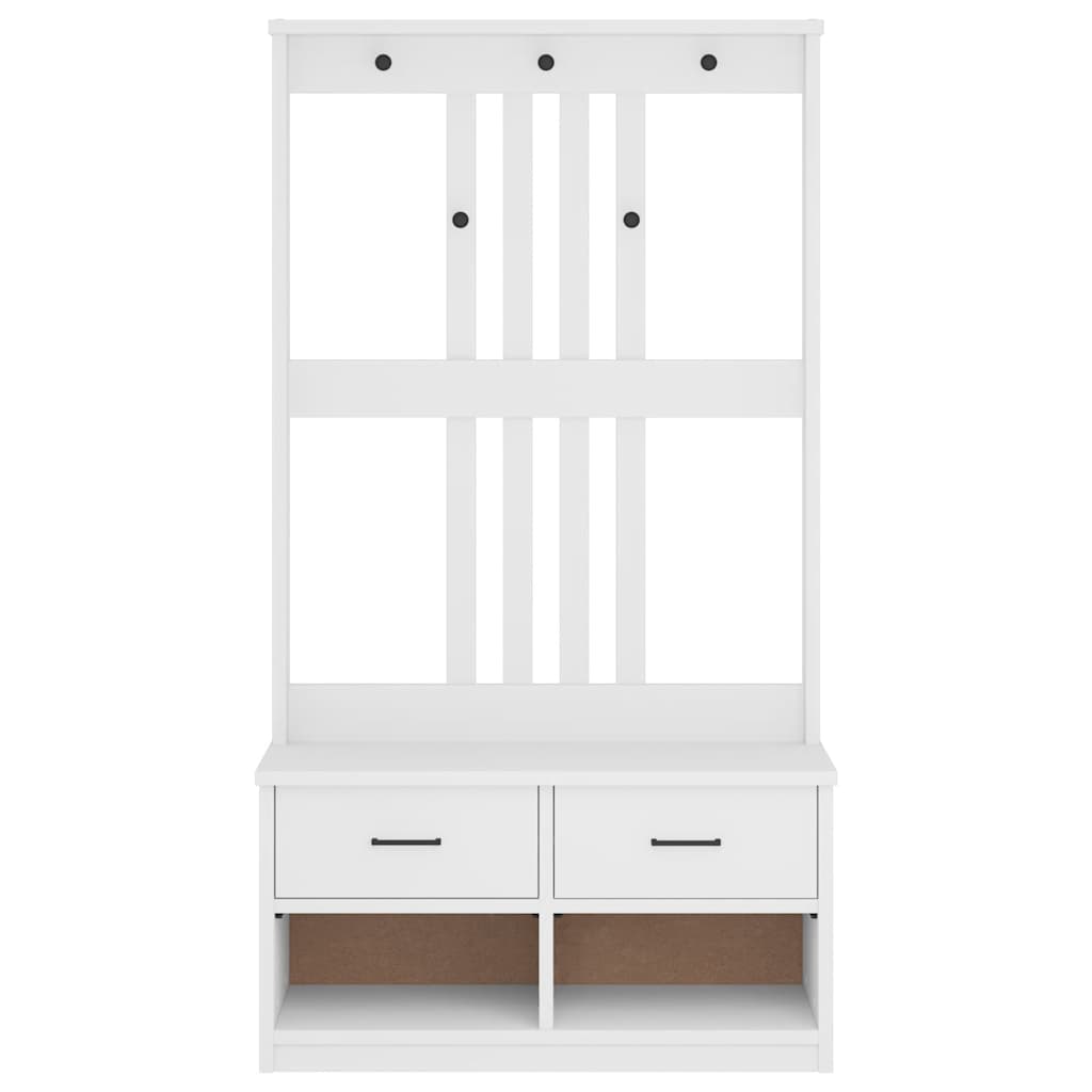 Portemanteau SANDNES blanc 87x40x159,5 cm bois massif pin