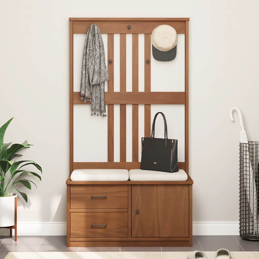 Portemanteau SANDNES 87x40x159,5 cm bois massif pin