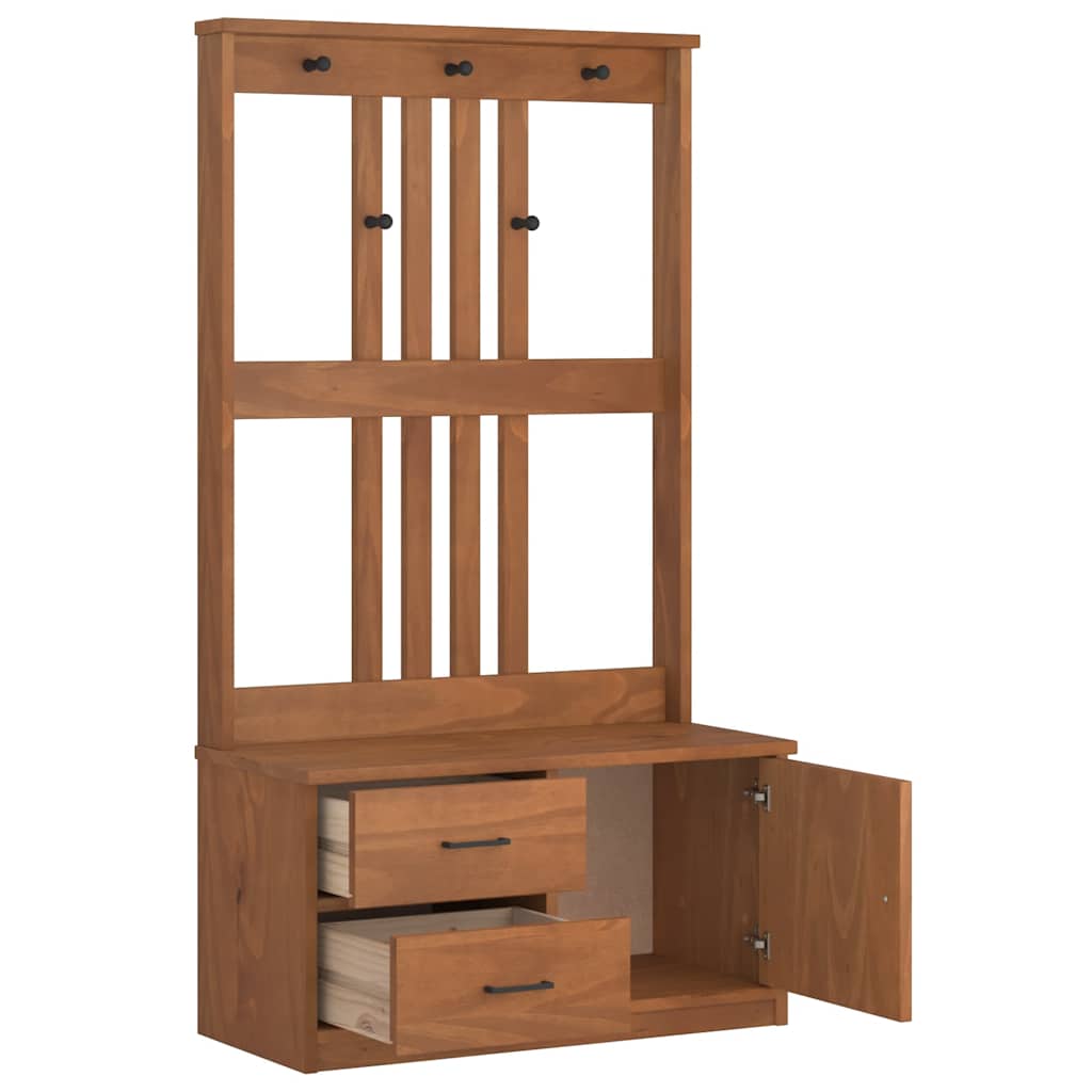 Portemanteau SANDNES 87x40x159,5 cm bois massif pin