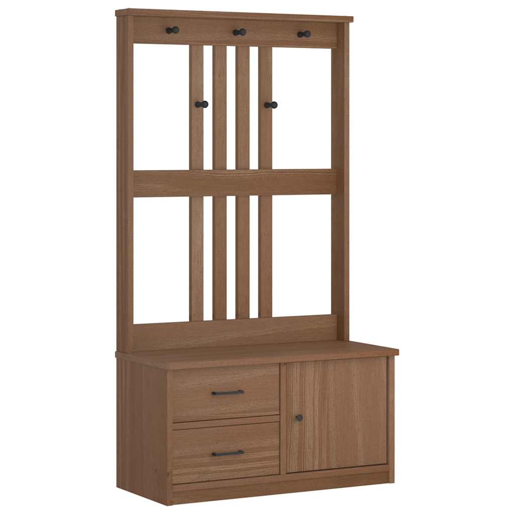 Portemanteau SANDNES 87x40x159,5 cm bois massif pin