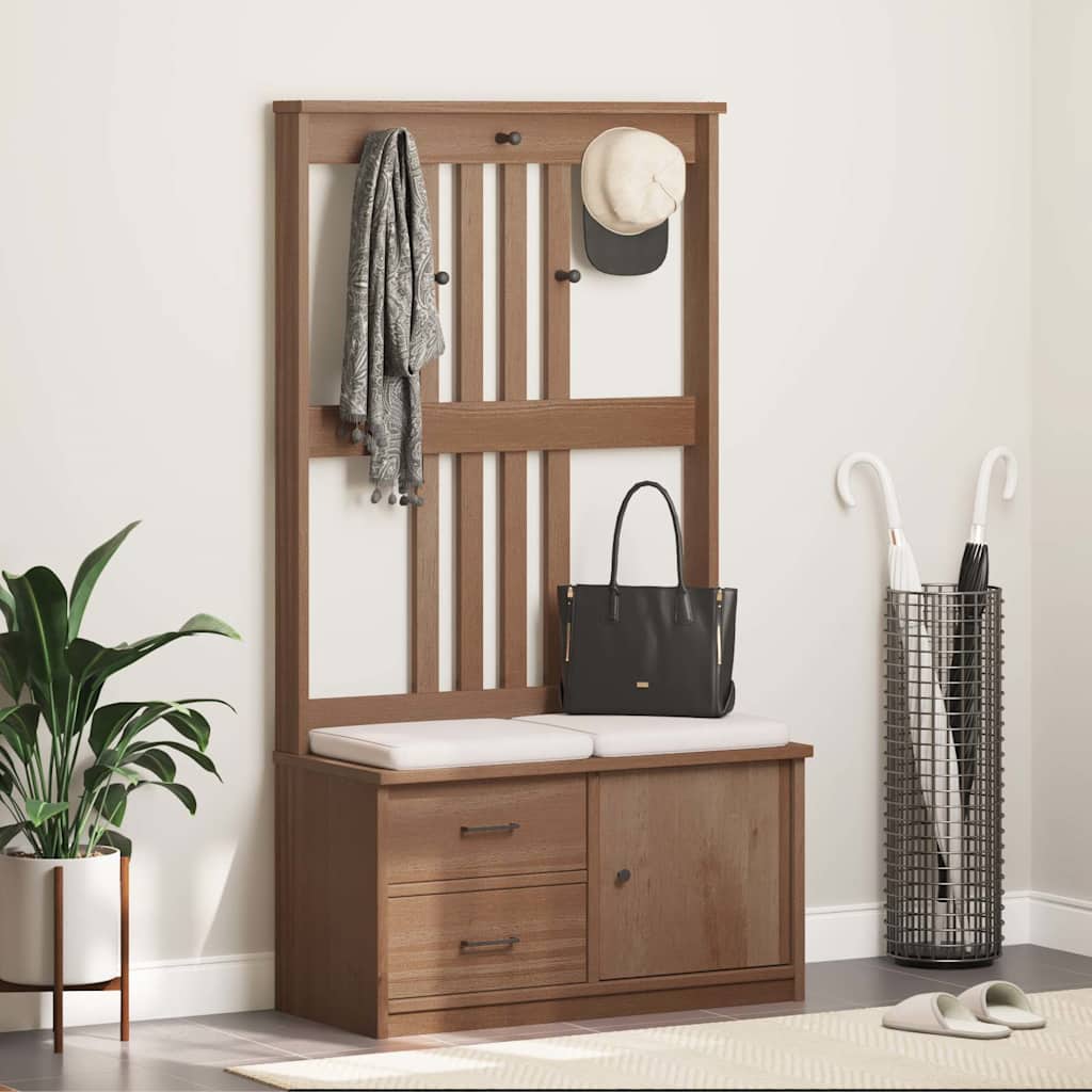 Portemanteau SANDNES 87x40x159,5 cm bois massif pin