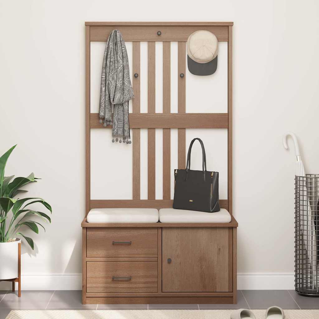 Portemanteau SANDNES 87x40x159,5 cm bois massif pin