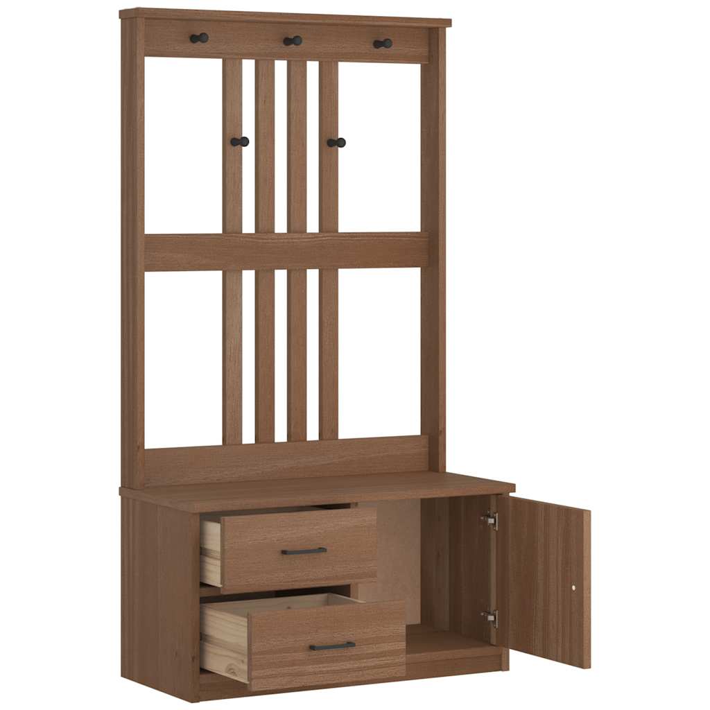 Portemanteau SANDNES 87x40x159,5 cm bois massif pin