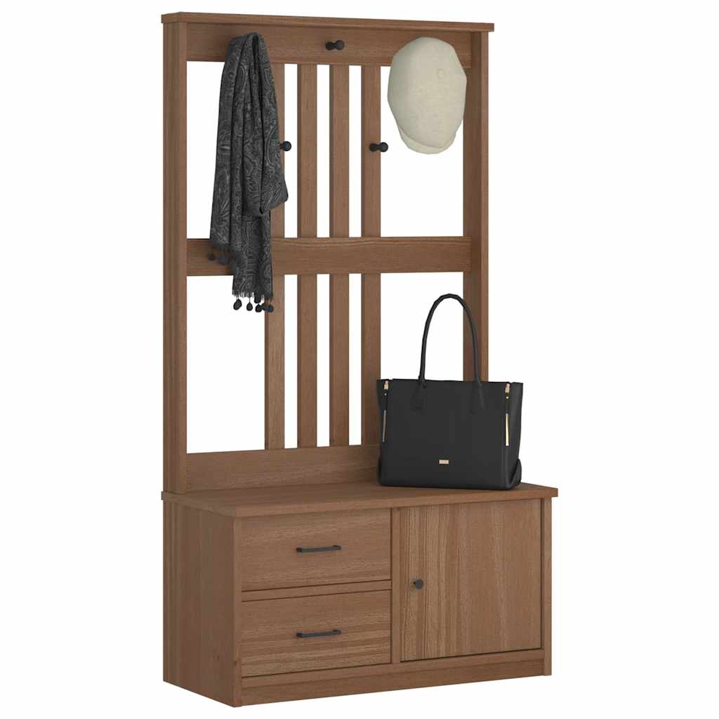 Portemanteau SANDNES 87x40x159,5 cm bois massif pin