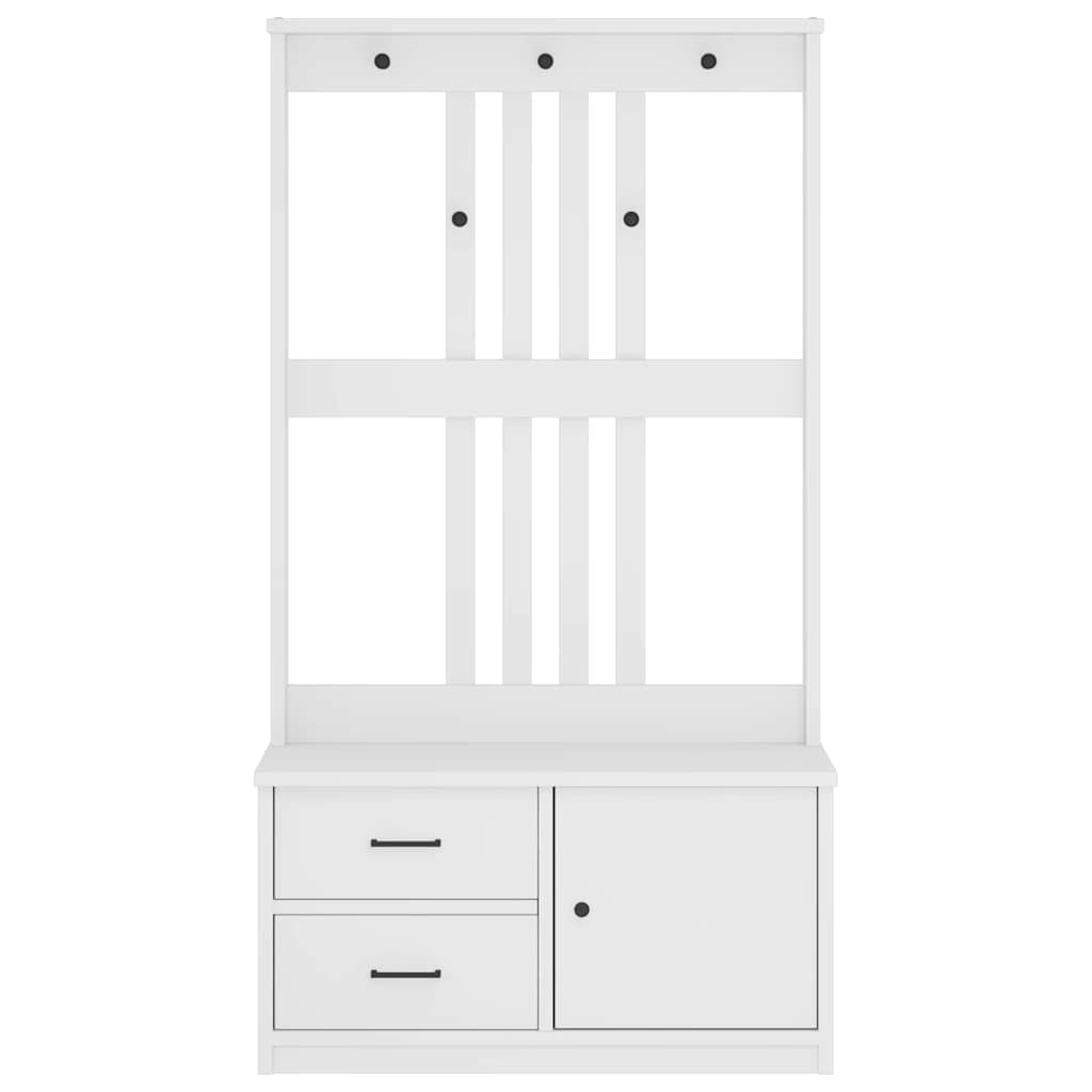 Portemanteau SANDNES blanc 87x40x159,5 cm bois massif pin