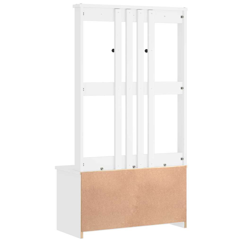 Portemanteau SANDNES blanc 87x40x159,5 cm bois massif pin
