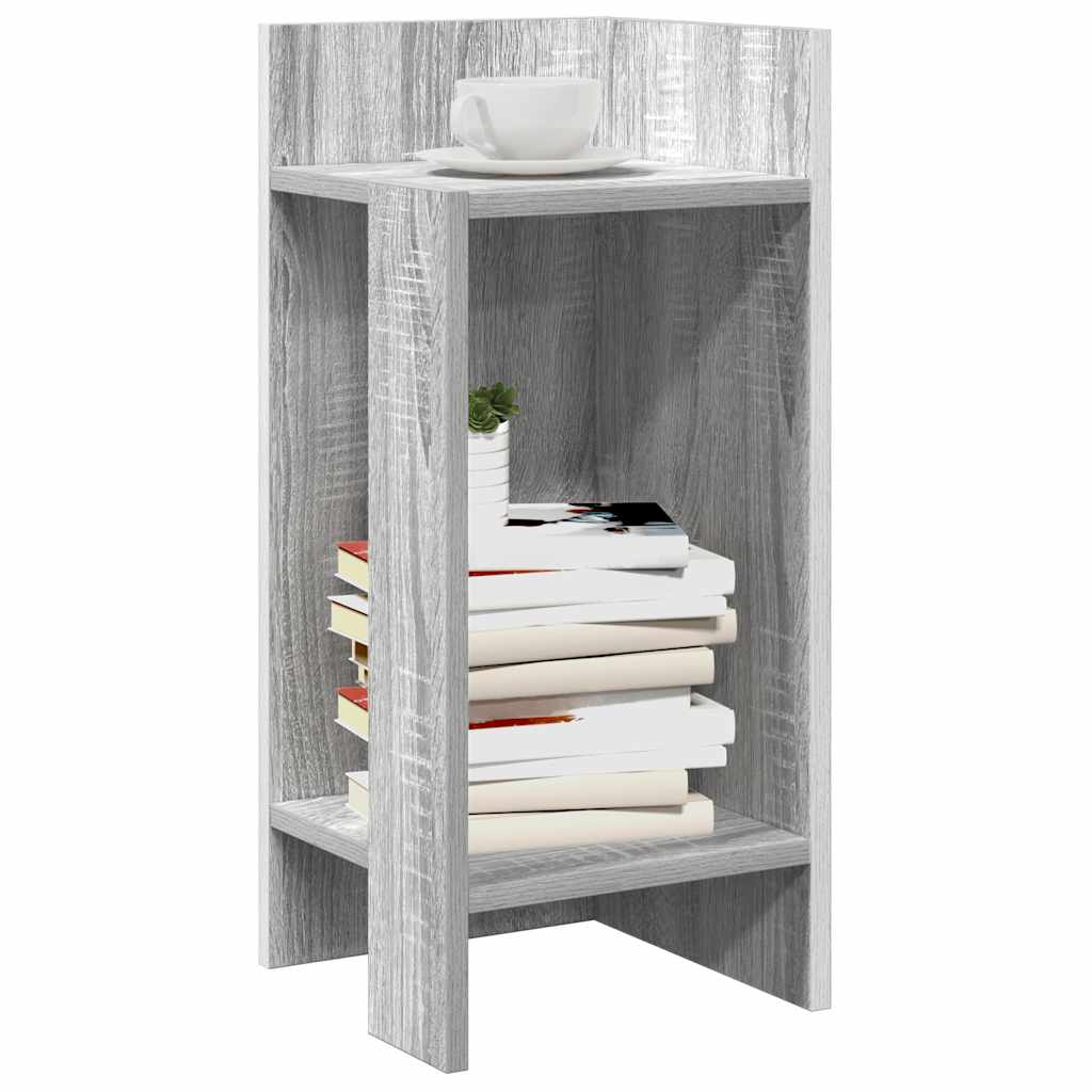 Tables d'appoint 2 pcs avec étagère sonoma gris 25,5x27x60 cm