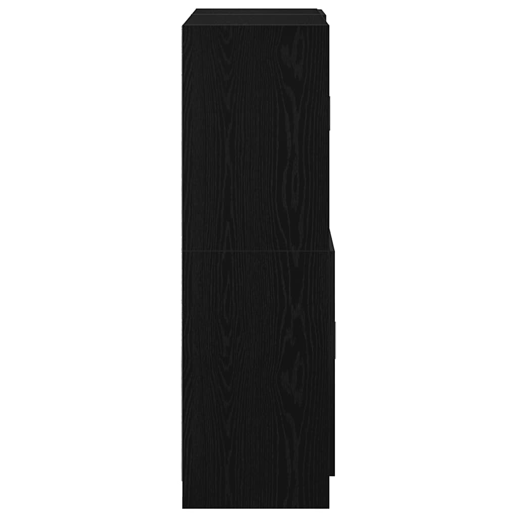Ensemble d'armoires de cuisine 2 pcs noir bois d'ingénierie