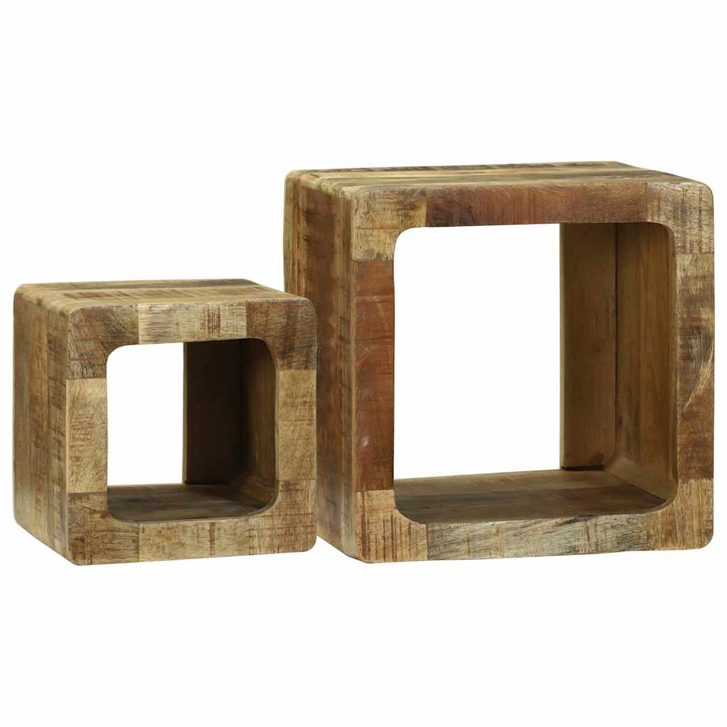 Meuble TV 2 pcs Marron Bois de manguier brut massif