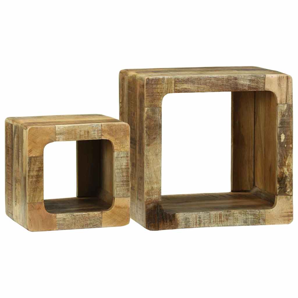 Meuble TV 2 pcs Marron Bois de manguier brut massif