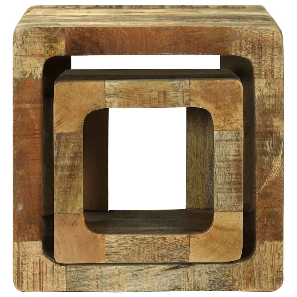 Meuble TV 2 pcs Marron Bois de manguier brut massif