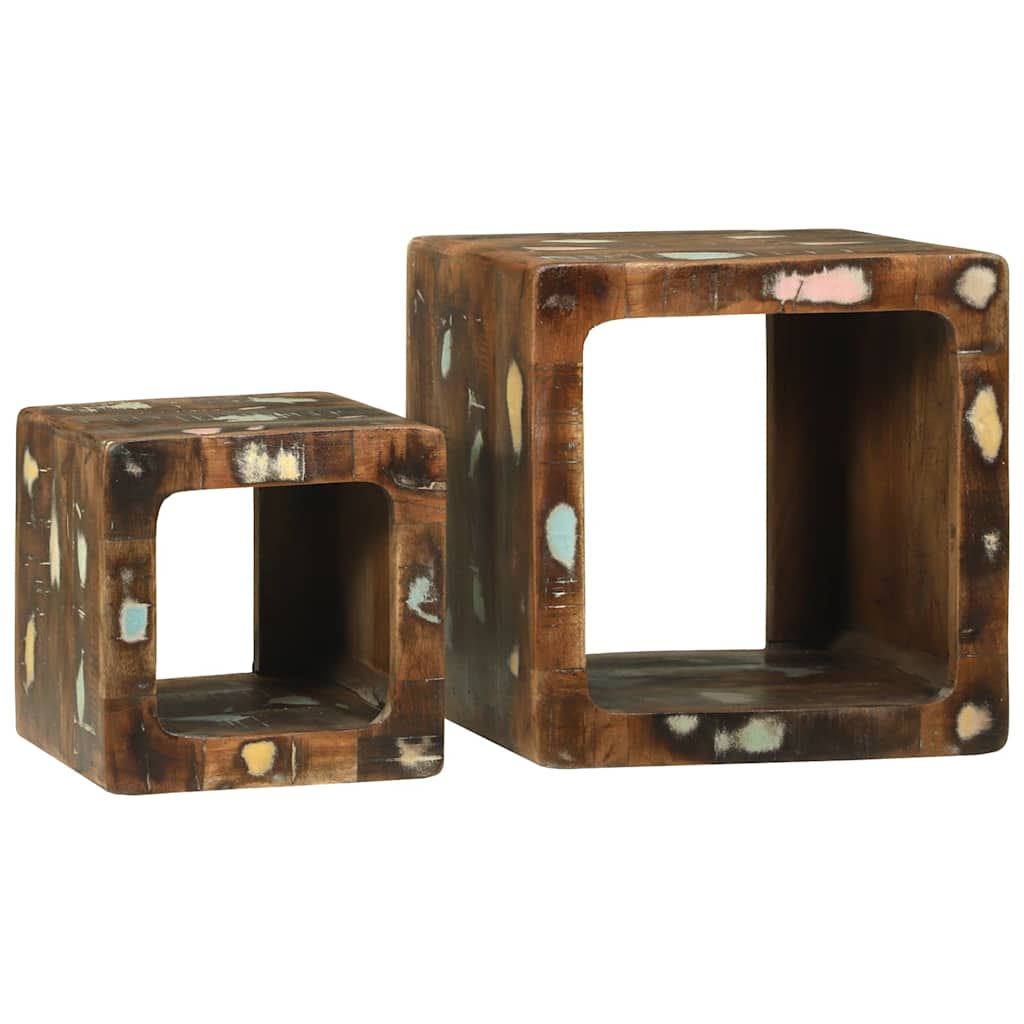 Meuble TV 2 pcs Multicolore bois de récupération massif