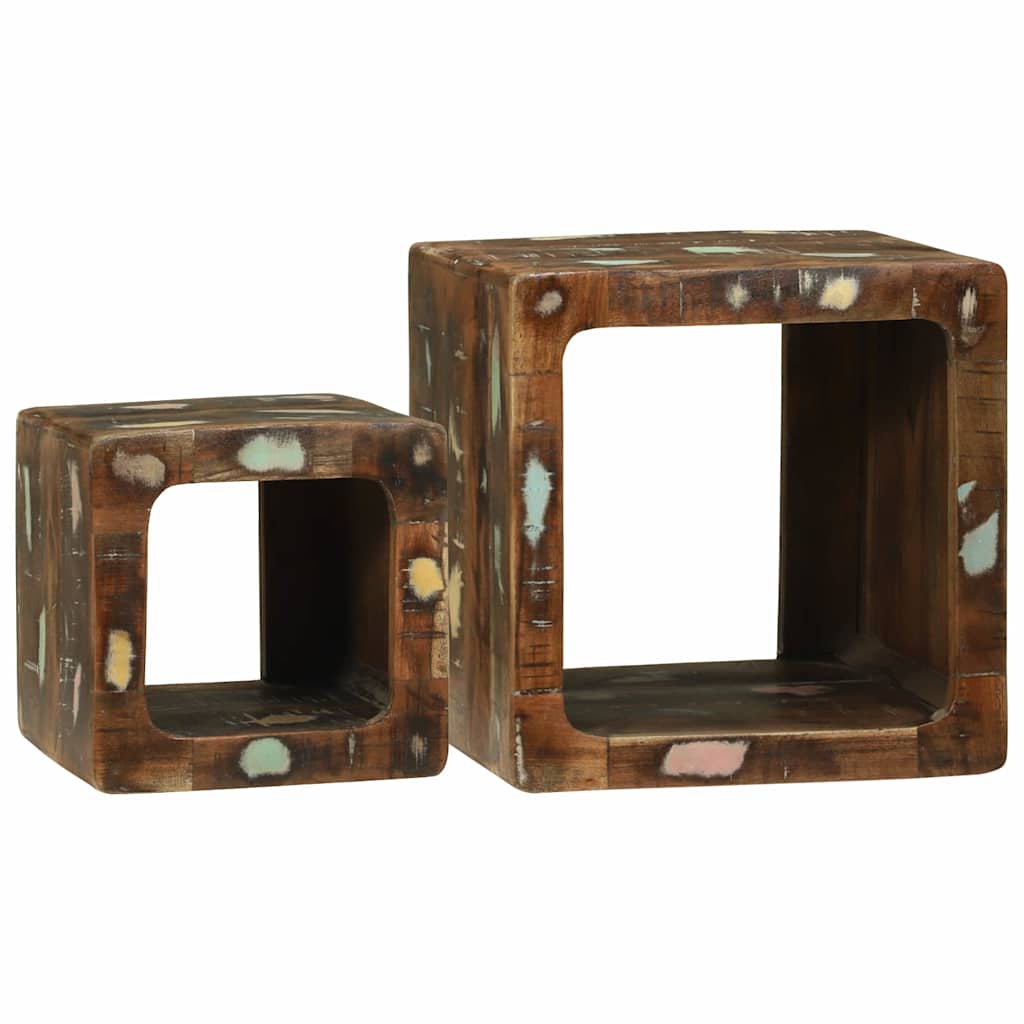 Meuble TV 2 pcs Multicolore bois de récupération massif