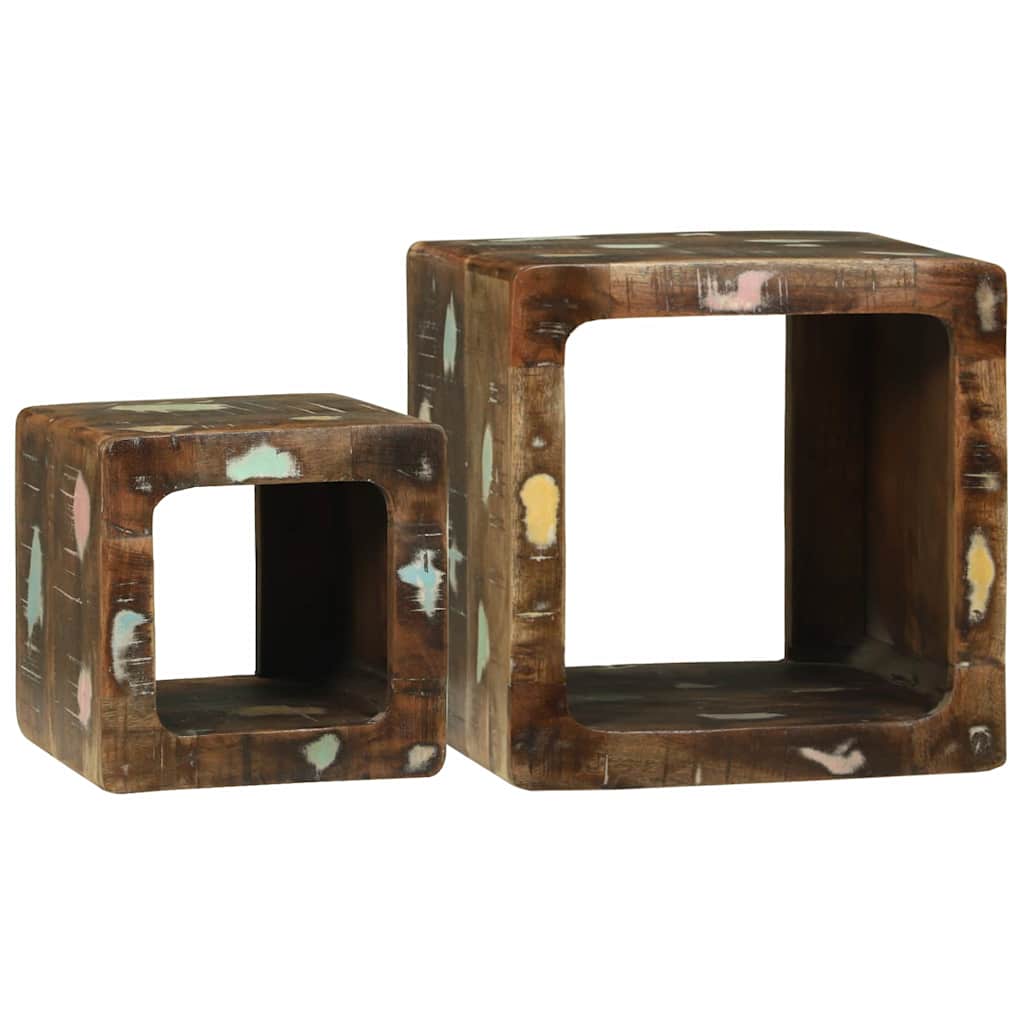 Meuble TV 2 pcs Multicolore bois de récupération massif