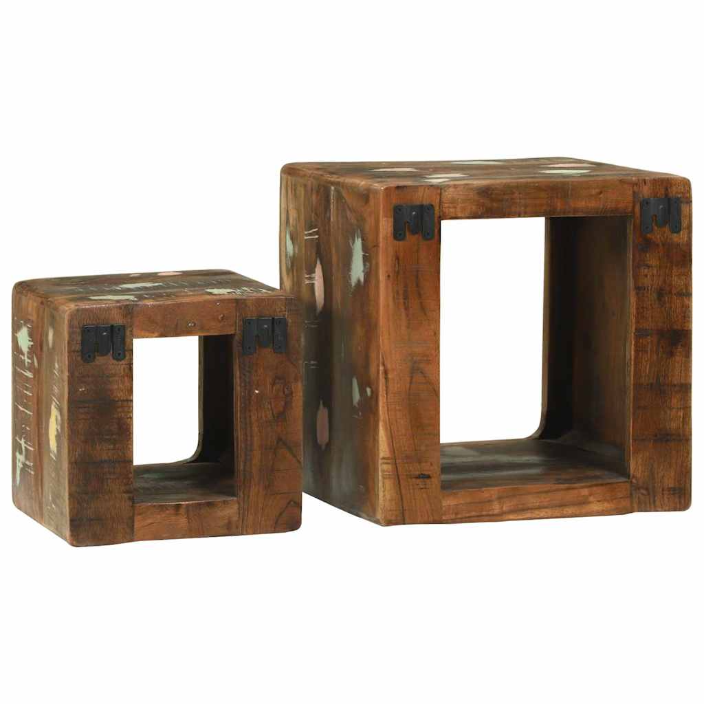 Meuble TV 2 pcs Multicolore bois de récupération massif